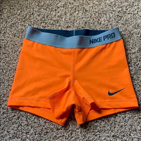 nike orange biker shorts